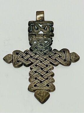 Antique Handcrafted Ethiopian Coptic Cross 2” x 3” (#1)